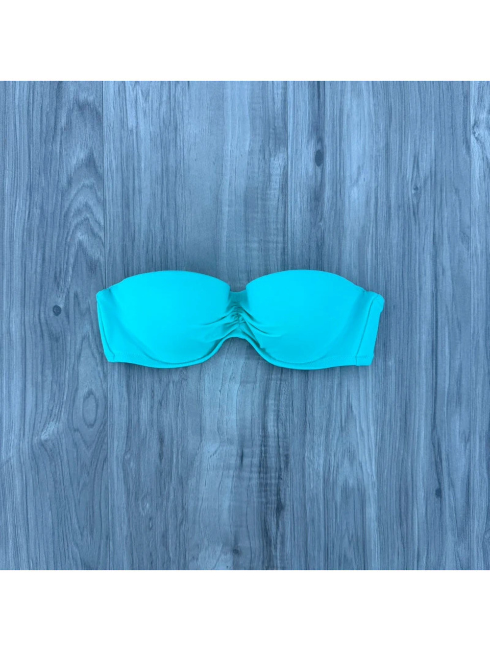 Victoria’s Secret  aqua strapless bandeau bikini top